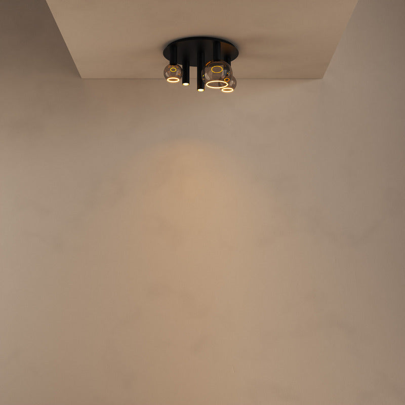 Ztahl Riva Plafondlamp Rond 5- Lichts 4360-9005 Zwart structuur
