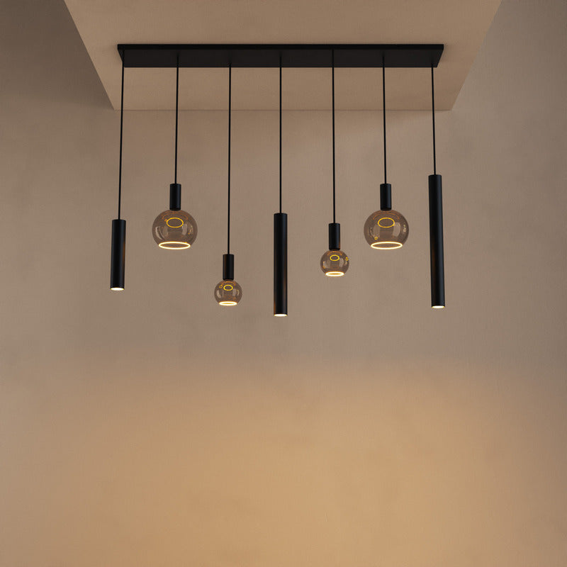 Ztahl Riva 7-Lichts Hanglamp 145x22cm 4380-9005 Zwart