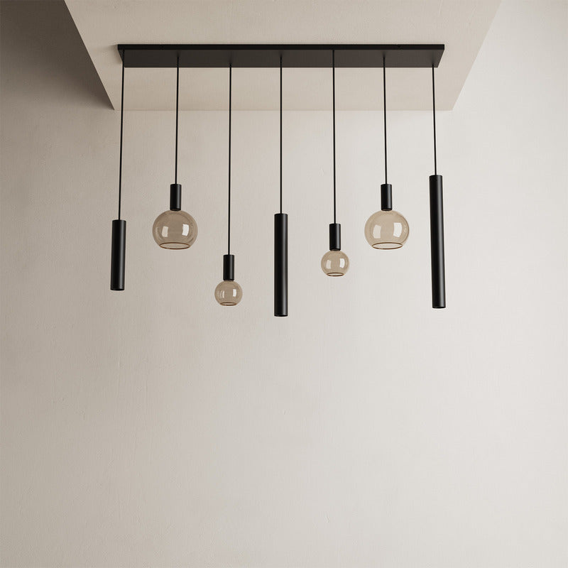 Ztahl Riva 7-Lichts Hanglamp 145x22cm 4380-9005 Zwart