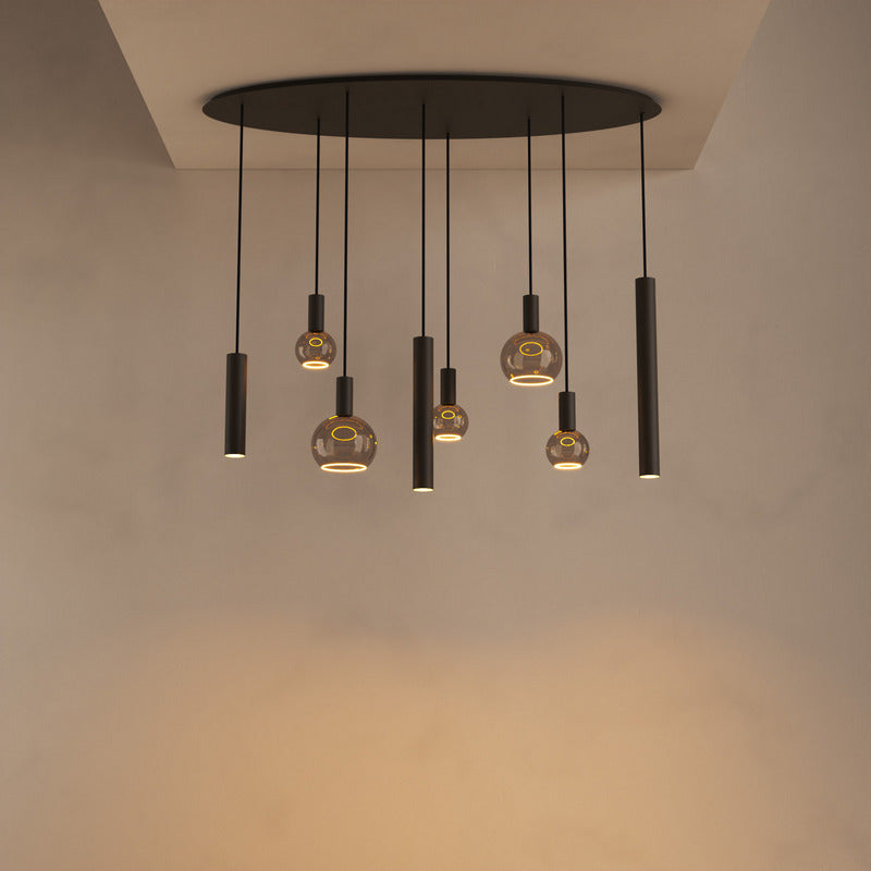 Ztahl Riva 8- Lichts Hanglamp Ovaal 4390-Platinum