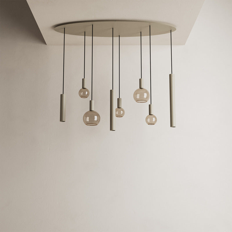 Ztahl Riva 8- Lichts Hanglamp Ovaal 4390-Quartz