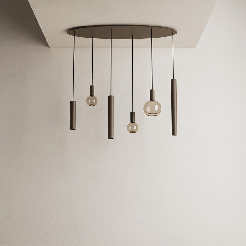 Ztahl Riva 6-Lichts Hanglamp Ovaal 120x40cm 4395-Platinum
