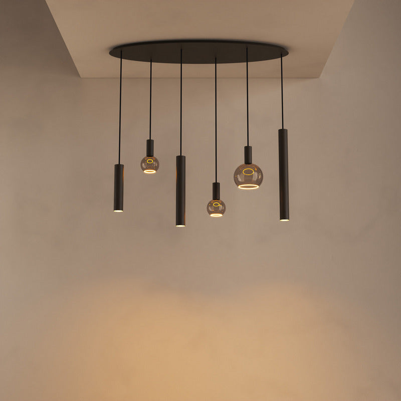 Ztahl Riva 6-Lichts Hanglamp Ovaal 120x40cm 4395-Platinum