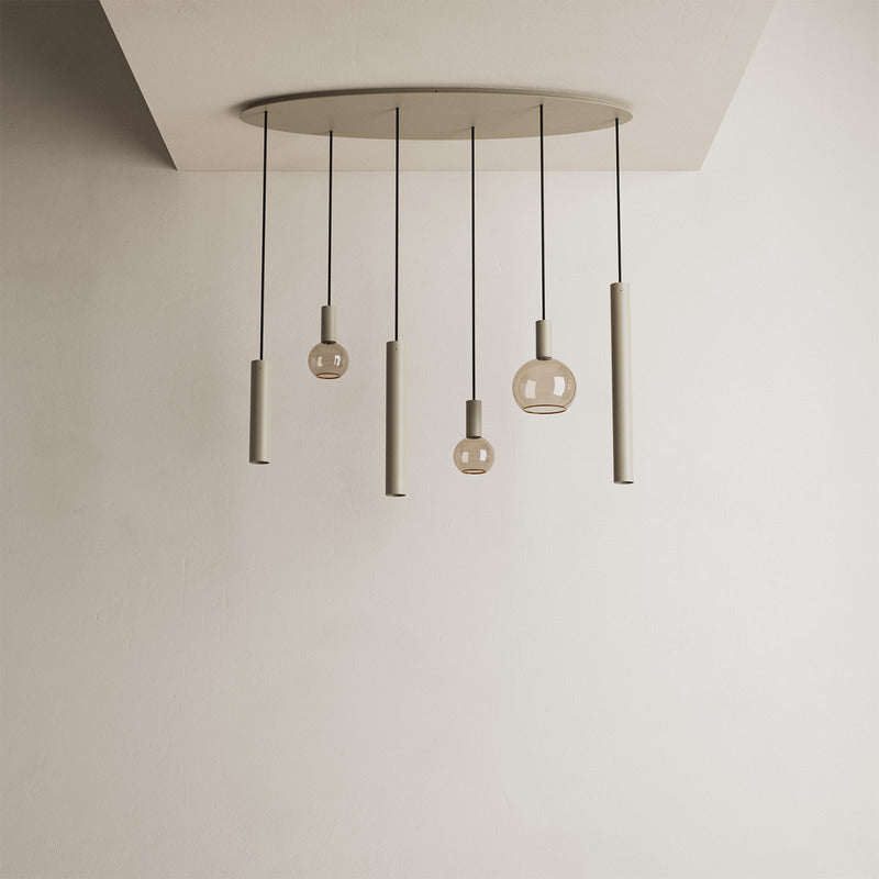 Ztahl Riva 6-Lichts Hanglamp Ovaal 120x40cm 4395-Quartz