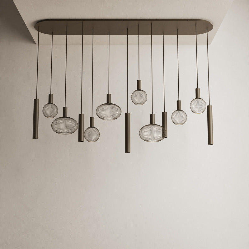 ZTAHL Como 13-Lichts Hanglamp 9170-Platinum Exclusief Lichtbronnen