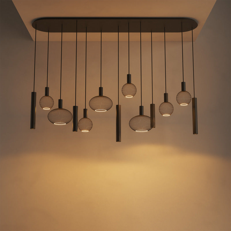 ZTAHL Como 13-Lichts Hanglamp 9170-Platinum Exclusief Lichtbronnen
