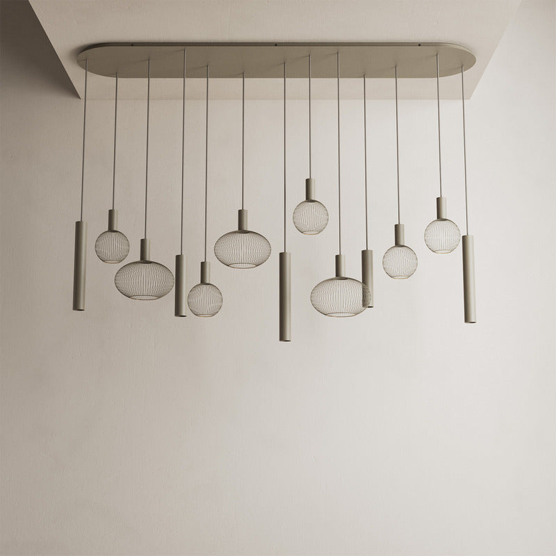 ZTAHL Como 13-Lichts Hanglamp 9170-Quartz Exclusief Lichtbronnen