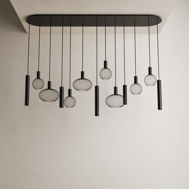 ZTAHL Como 13-Lichts Hanglamp 9170-9005 Zwart Exclusief Lichtbronnen