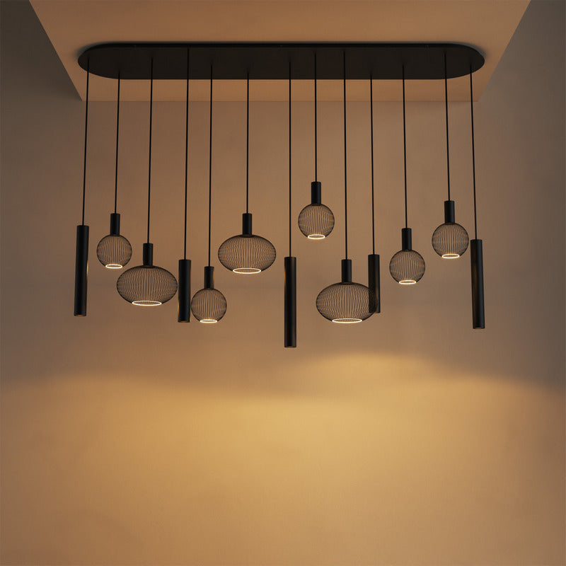 ZTAHL Como 13-Lichts Hanglamp 9170-9005 Zwart Exclusief Lichtbronnen