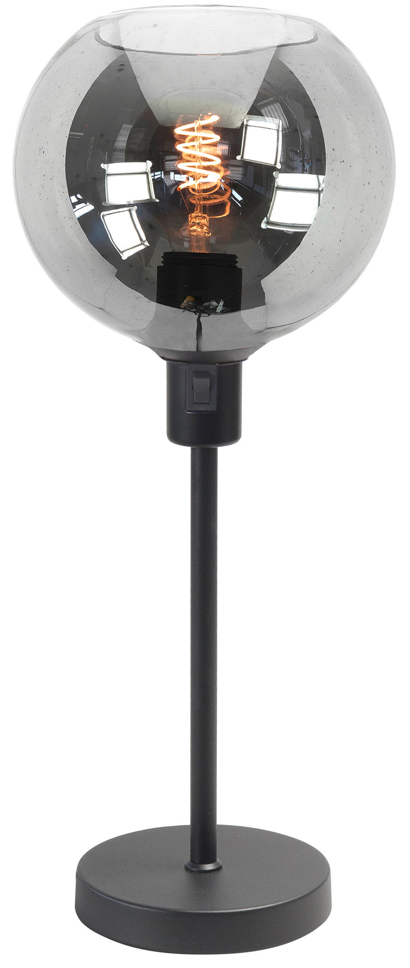 Highlight Fantasy Globe Tafellamp Zwart met Smoke Glas
