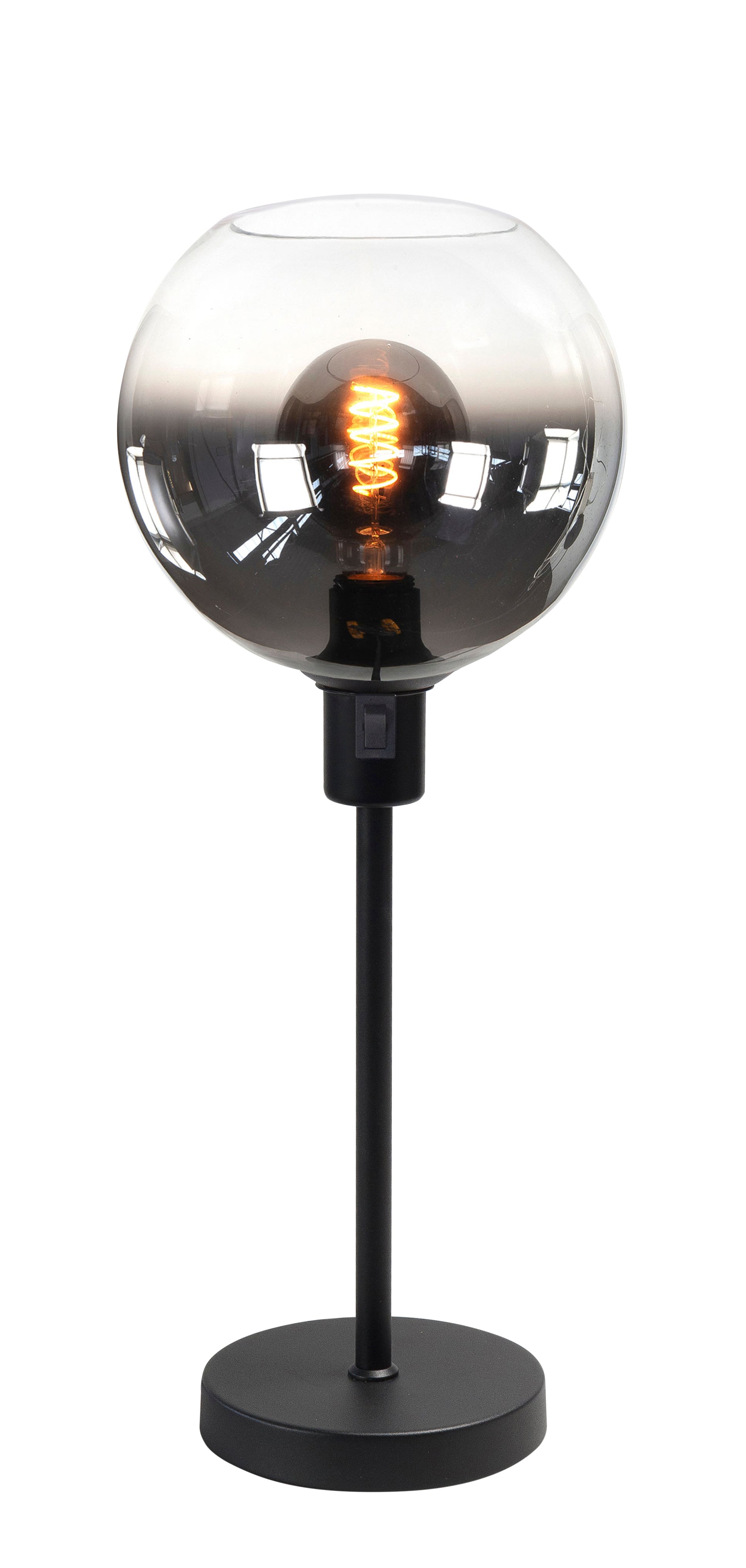 Fantasy Globe Tafellamp Zwart met Gradient Smoke Glas
