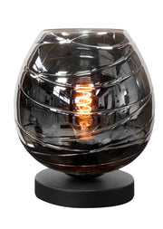 Fantasy Apple Tafellamp Laag Zwart met Smoke Glas