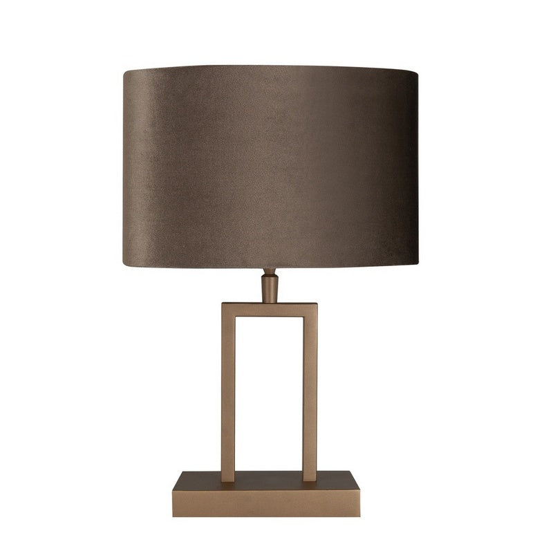 Monza Tafellamp Klein Brons met Earth on Gold kleurige Kap T1285.32 + O4440.02