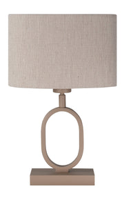 Verona Tafellamp klein Zand met Velouse Stoffen kap Naturel T1288.03 + O4440.38