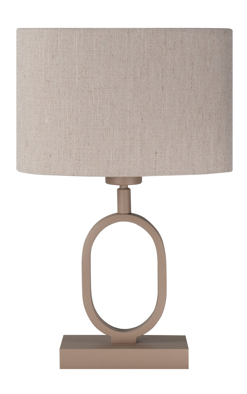 Verona Tafellamp klein Zand met Velouse Stoffen kap Naturel T1288.03 + O4440.38