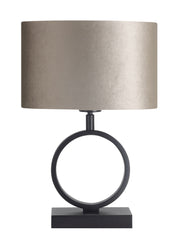 Siena Tafellamp Klein Zwart met Taupe on Taupe kleurige Kap T1289.01 + O4440.20