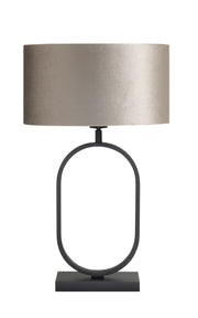 Verona Tafellamp Zwart+ Stoffenkap Taupe on Taupe T1290.01 + O4442.20