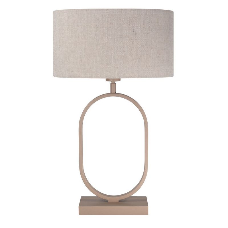 Verona Tafellamp Zand met Stoffen Kap Oslo Naturel 905 T1290.03 + O4442.38