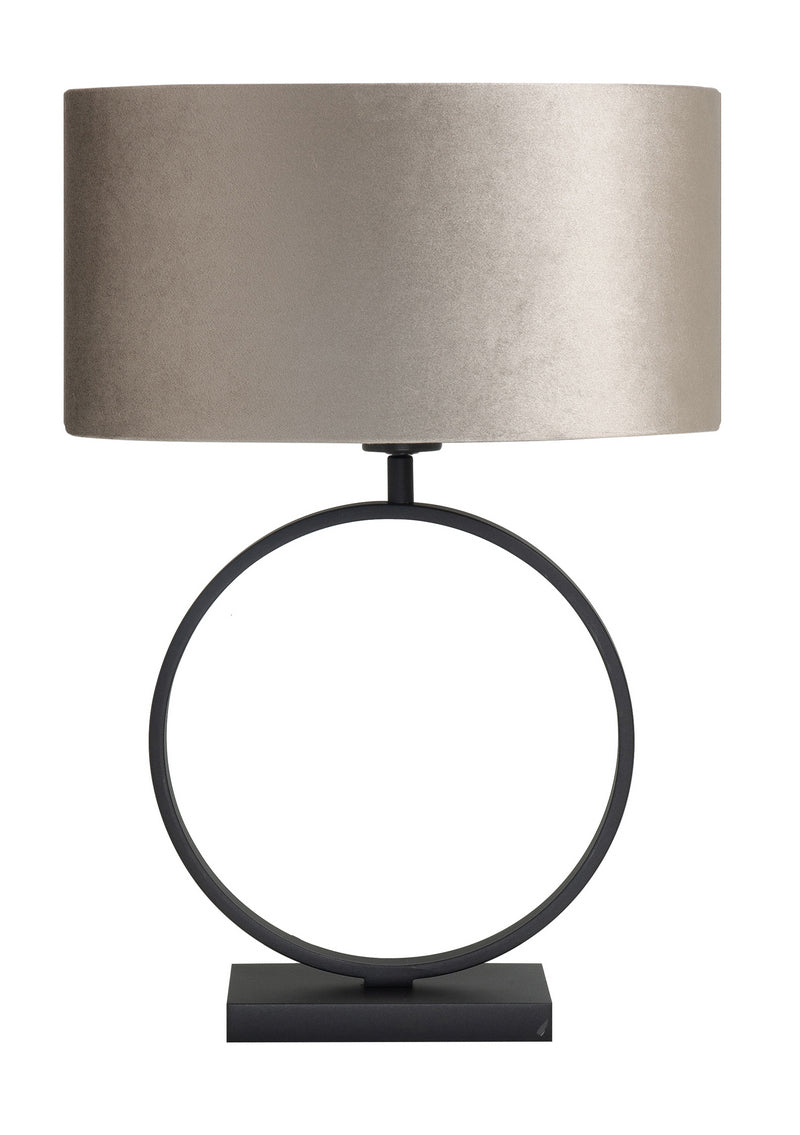 Siena Tafellamp Zwart met Stoffenkap Taupe on Taupe T1291.01 + O4443.20