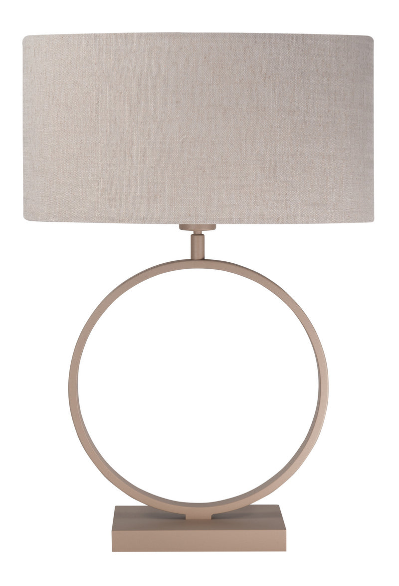 Siena Tafellamp Zand met Stoffen kap Naturel 905 T1291.03 + O4443.38