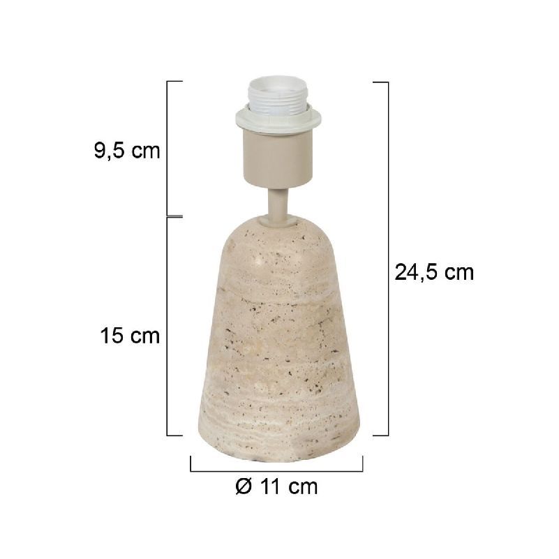 Travino Tafellamp Klein Travertin Zonder Kap - De Smid Verlichting