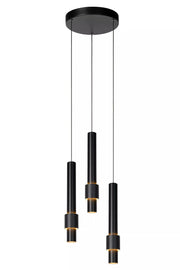 3-Lichts Hanglamp Tubes 3 x 433 lumen Black