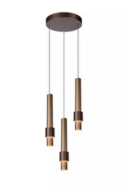 3-Lichts Hanglamp Tubes 3 x 433 lumen Coffee