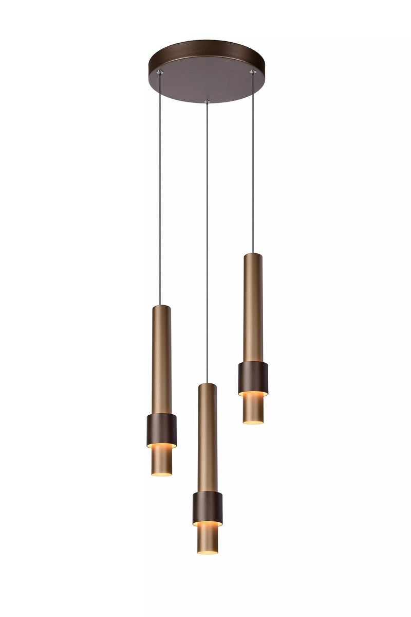 3-Lichts Hanglamp Tubes 3 x 433 lumen Coffee