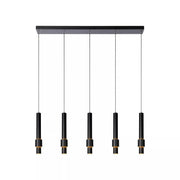 5-Lichts Hanglamp Tubes 5 x 460 lumen Black