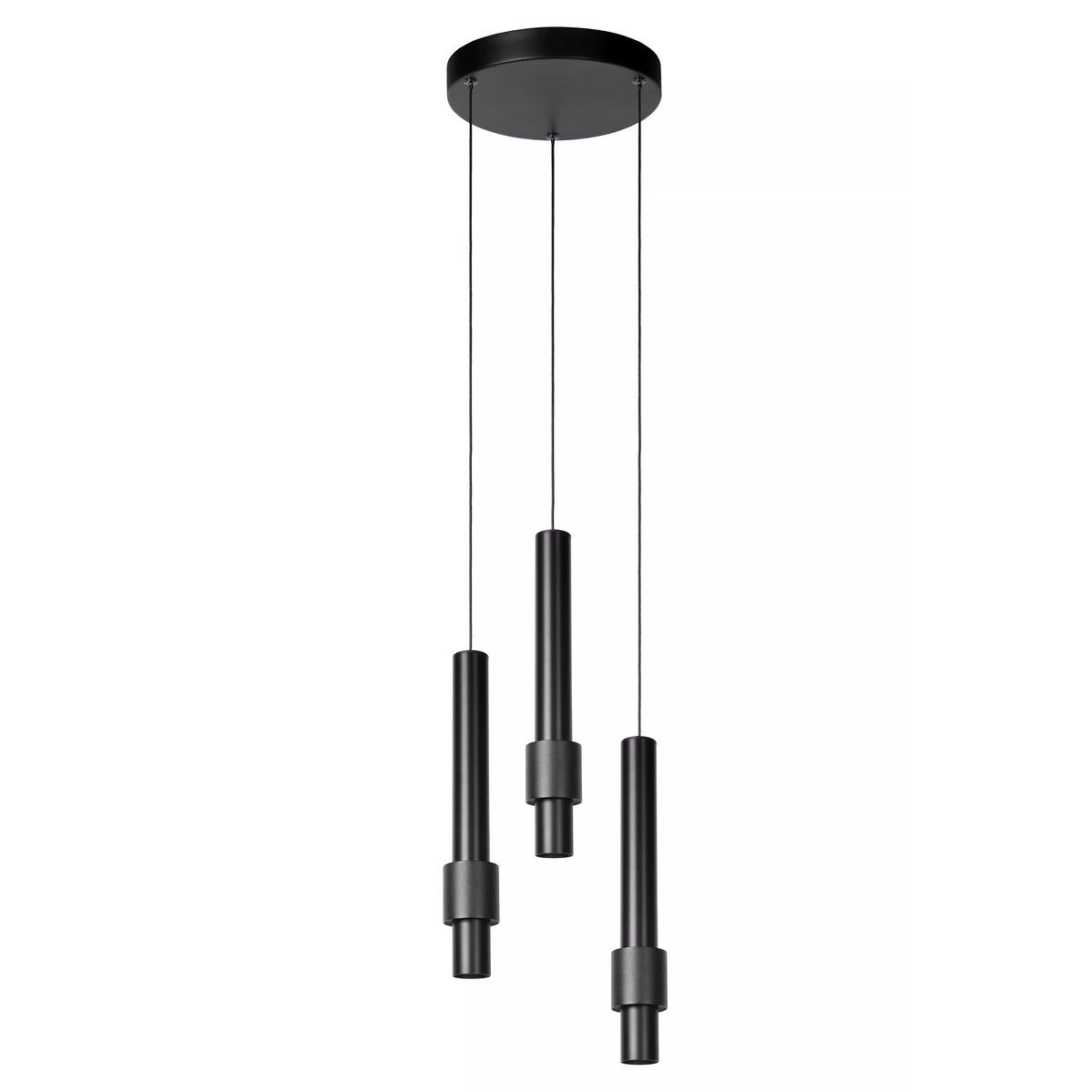 3-Lichts Hanglamp Tubes 3 x 433 lumen Black - De Smid Verlichting