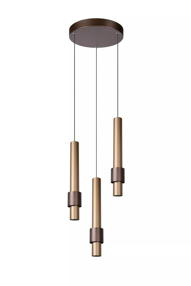 3-Lichts Hanglamp Tubes 3 x 433 lumen Coffee