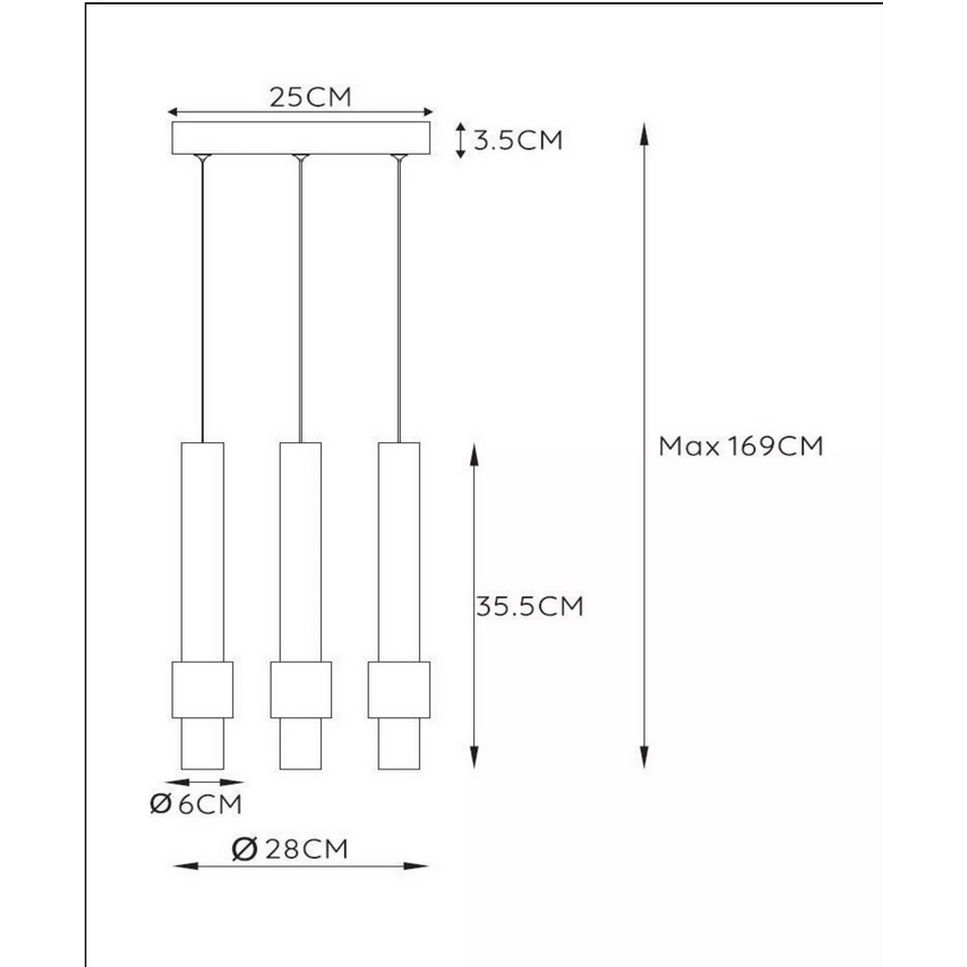 3-Lichts Hanglamp Tubes 3 x 433 lumen Coffee - De Smid Verlichting