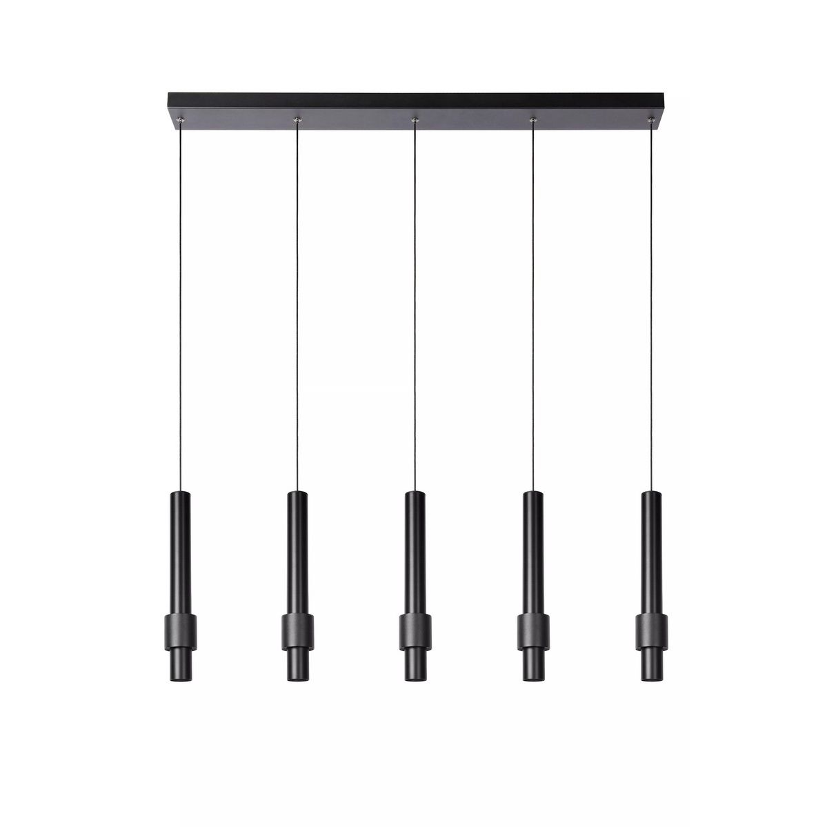 5-Lichts Hanglamp Tubes 5 x 460 lumen Black - De Smid Verlichting