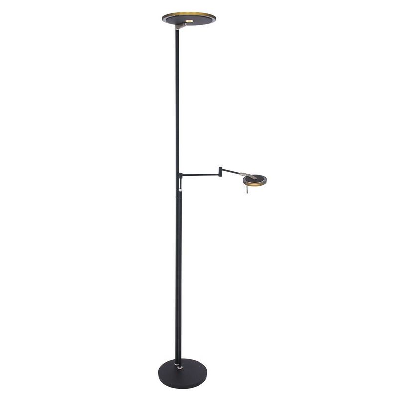 Steinhauer Turound LED 2L-Vloerlamp Zwart/Rook Glas