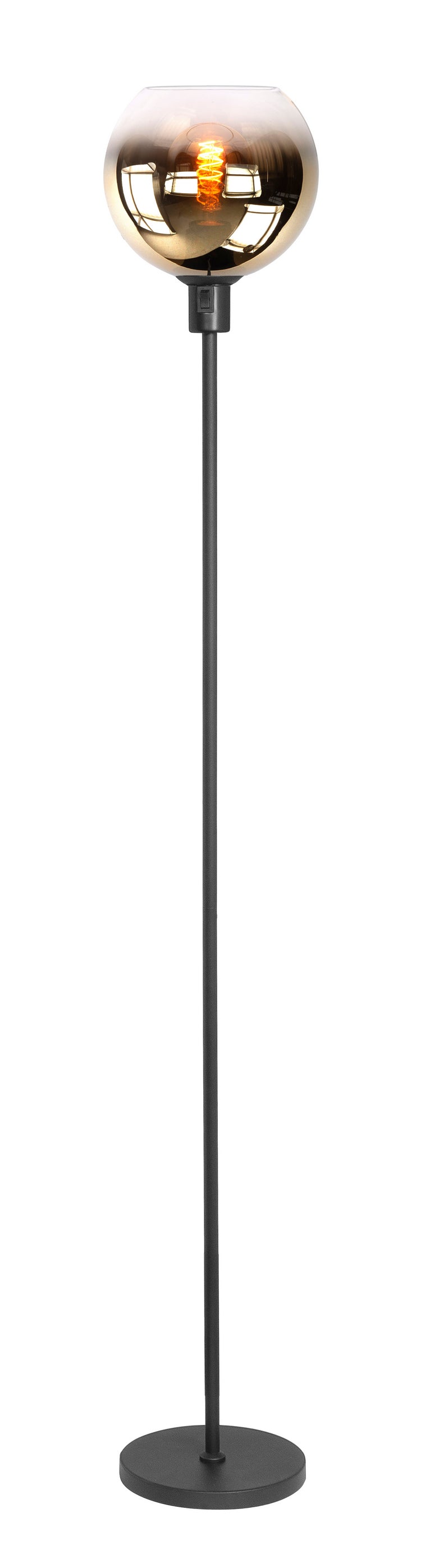 Highlight Fantasy Globe Vloerlamp Zwart met Glas Gradient Gold