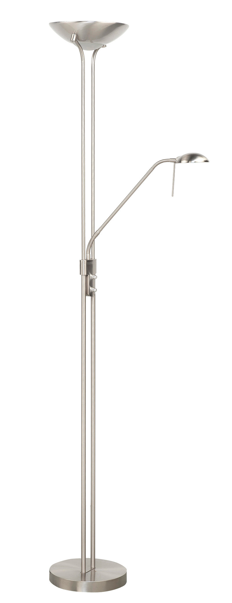 Luna led 2-Lichts Vloerlamp Nikkelmat