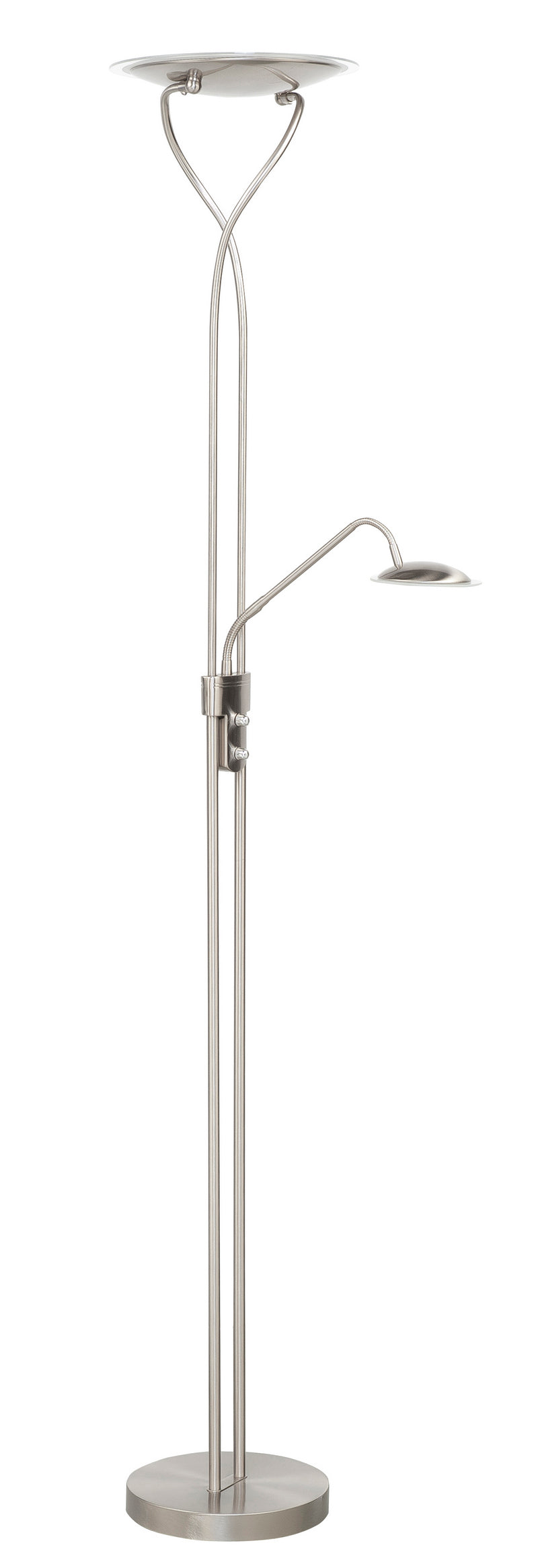 New Empoli LED 2-Licht Vloerlamp Nikkelmat