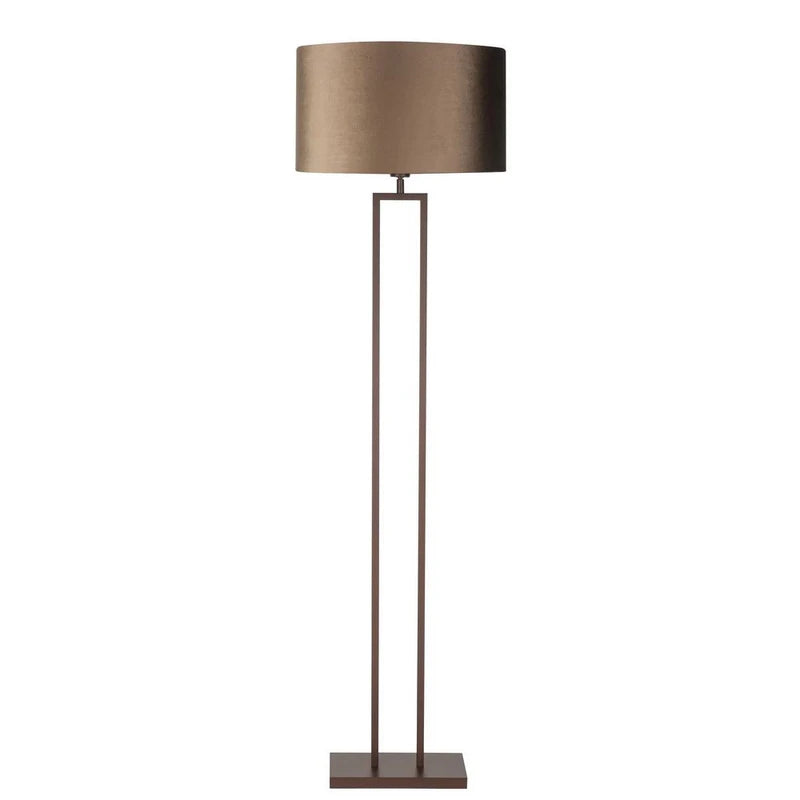 Moderne Monza Vloerlamp Choco + Stoffenkap Earth on Gold V4295.04 + O4444.02