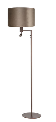 Highlight Havana vloerlamp Choco + Stoffenkap Earth on Gold V4306.04 + O4425.02