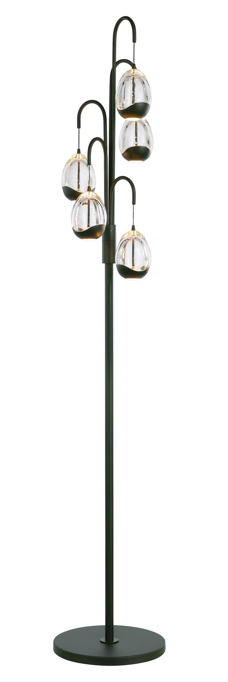 Highlight Clear Egg 5-Lichts Vloerlamp V4456.20 Clear/Zwart