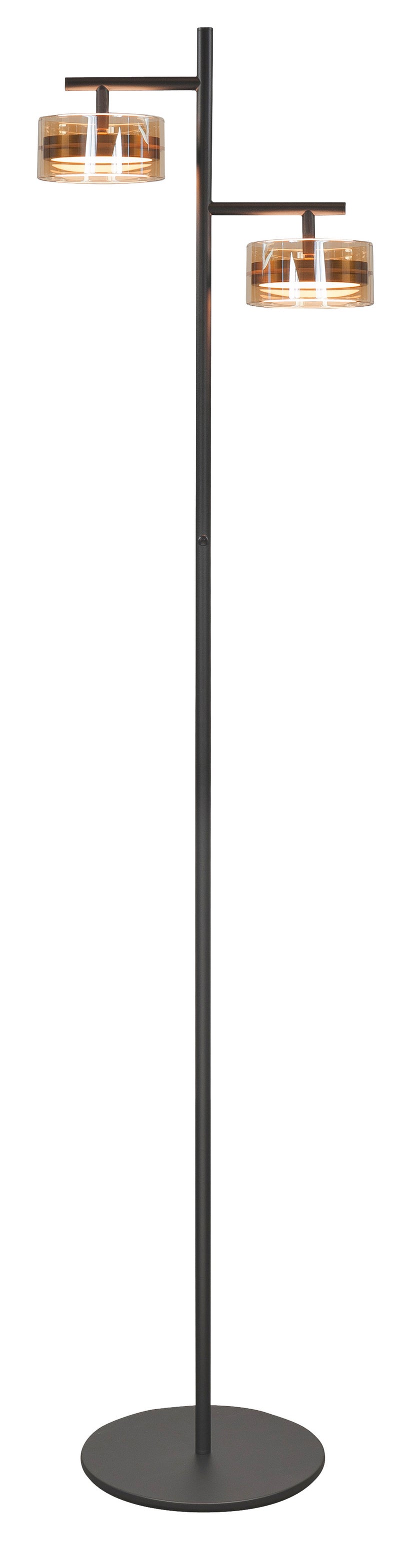 Mini Enzo 2-Lichts Vloerlamp V4741.32 Brons/Zwart met dimmer