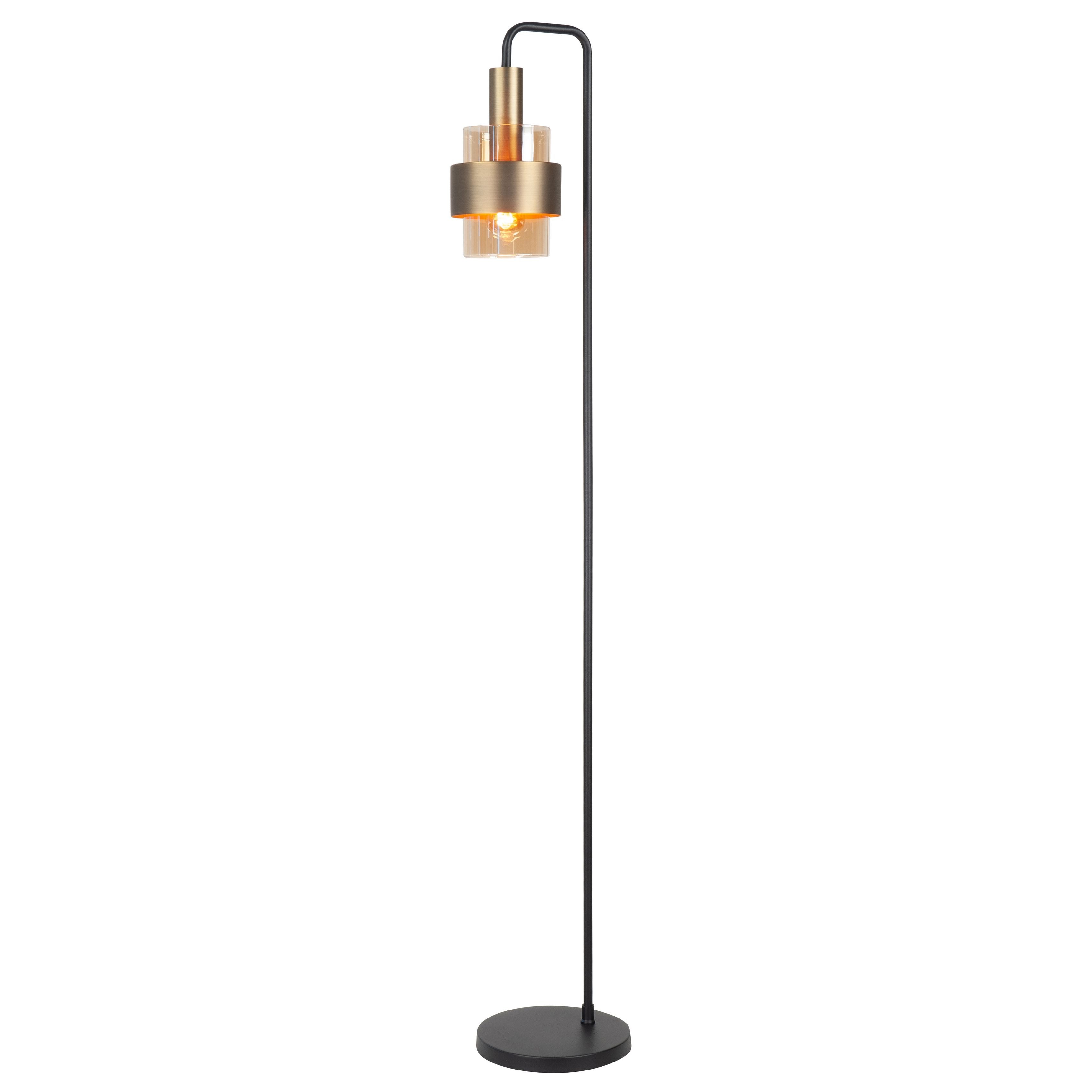 Marrone Vloerlamp Brons/Glas Bruin - De Smid Verlichting