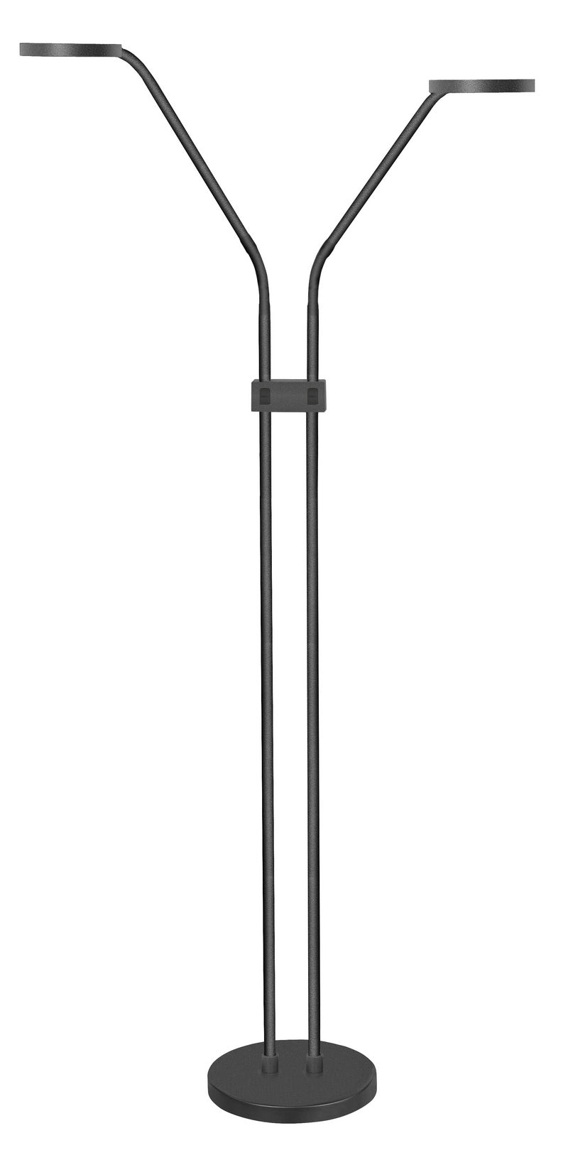 Highlight Malaga 2-Lichts LED Lees-vloerlamp Mat Zwart