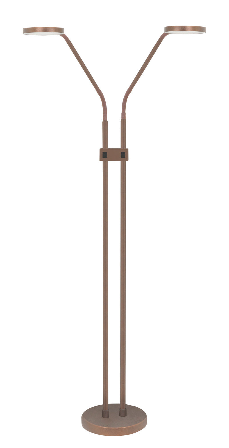Highlight Malaga 2-Lichts LED Lees-vloerlamp Choco