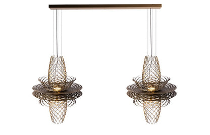 Soft Steel Vapor Duo 2-Lichts Hanglamp 120cm Bronz