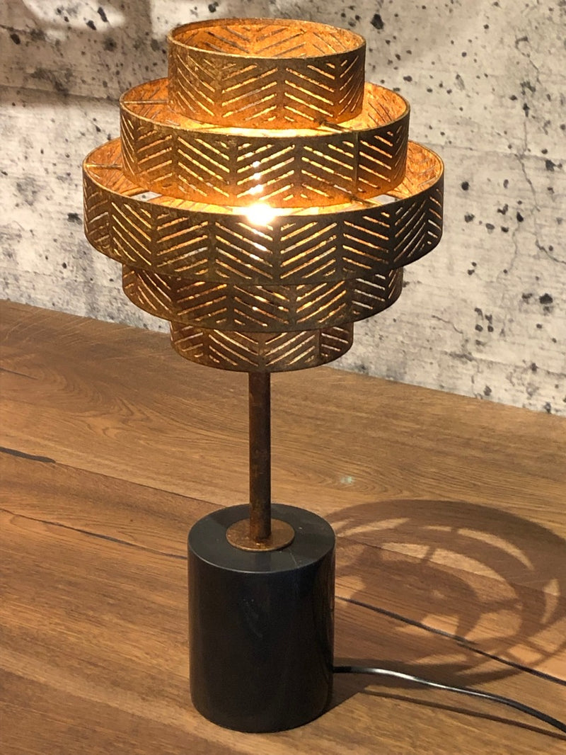 Leclercq en Bouwman Vegas Tafellamp Ambachtelijk Brons+Voet Zwart Marmer LB031/1TLbr