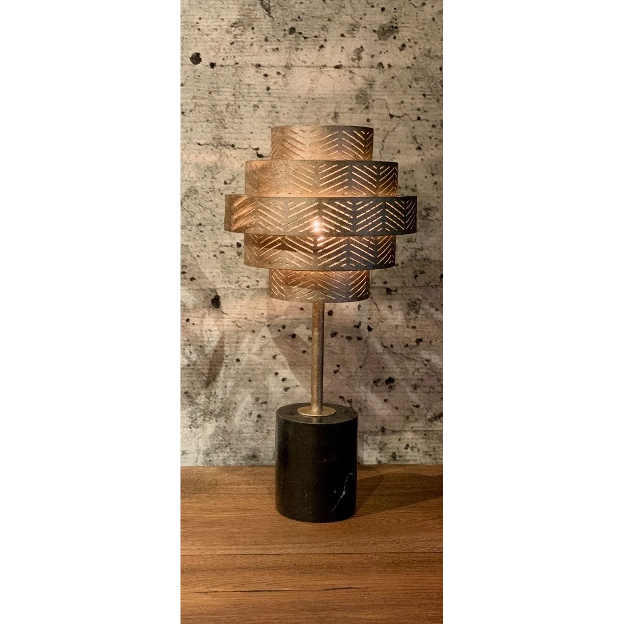 Leclercq en Bouwman Vegas Tafellamp Ambachtelijk Zilver+Voet Zwart Marmer LB031/1TLzlv - De Smid Verlichting