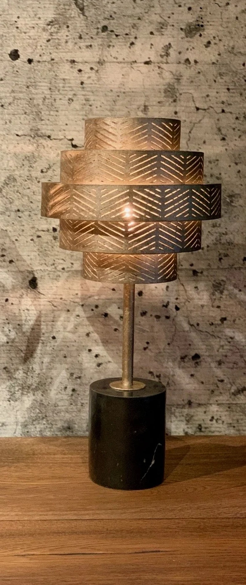 Leclercq en Bouwman Vegas Tafellamp Ambachtelijk Zilver+Voet Zwart Marmer LB031/1TLzlv