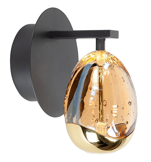 Golden Egg 1-Lichts wandlamp Goud/Zwart
