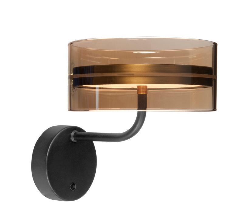 Highlight Enzo Wandlamp 12watt LED Zwart/Brons 2700K met dimmer